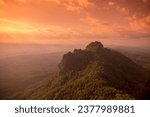 Small photo of The Landscape from the Wat Phra Bat Phu Pha Daeng North of the City of Lampang in the Province of Lampang in North Thailand. Thailand, Lampang, November, 2016