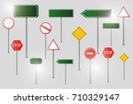 set of road signs isolated on... | Shutterstock .eps vector #710329147