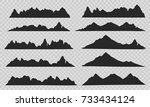 mountains silhouettes on the... | Shutterstock .eps vector #733434124