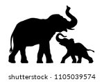 Silhouette Of Elephant With...