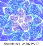 abstract grid style flower on...
