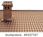 Red Roof And Brick Smoke Stack
