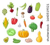 set of vegetables on white... | Shutterstock .eps vector #1640519521