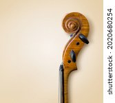 old violin neck on pale... | Shutterstock . vector #2020680254