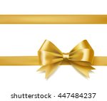 golden bow ribbon on white.... | Shutterstock . vector #447484237