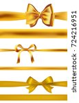 set of golden bows on white.... | Shutterstock . vector #724216951