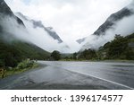 Cloudy Mountain Road In New Zealand