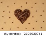 Heart Shape Of Roasted Coffee...