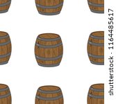 seamless pattern wooden barrel. ... | Shutterstock .eps vector #1164485617