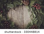 Christmas wreath with rustic...