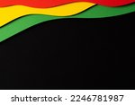 Abstract geometric black, red, yellow, green color background. Black History Month color background with copy space for text