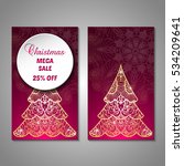 set of stylized christmas tree... | Shutterstock .eps vector #534209641