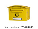 Yellow Mailbox On White...