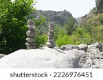 Stone Cairns Made Of White...