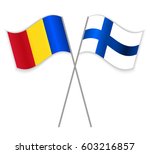 romanian and finnish crossed... | Shutterstock .eps vector #603216857