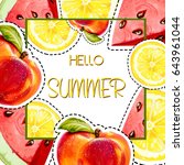hello summer. summer background ... | Shutterstock . vector #643961044
