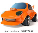 Orange Car On White Background