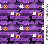  halloween seamless pattern.... | Shutterstock . vector #1493710727
