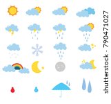 set of weather with white... | Shutterstock . vector #790471027
