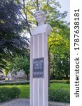 Small photo of Jaroslaw, Poland - June 12, 2020: Monument to Czeslawa Romana Puzon, pseudonym Baska in the park in Jaroslaw.