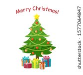 decorated christmas tree with... | Shutterstock .eps vector #1577064847