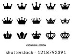 crown icon set   black color