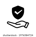 hand holding security mark... | Shutterstock .eps vector #1976584724