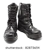 Black Leather Army Boots