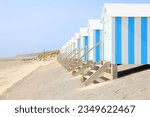 Beach huts in Hardelot-Plage, Neufchâtel-Hardelot, Pas-de-Calais, France