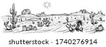 desert panorama landscape ... | Shutterstock .eps vector #1740276914