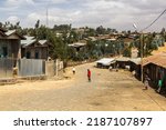 Small photo of DEBARK, ETHIOPIA - MARCH 17, 2019: View of a street in Debark, Ethiopia