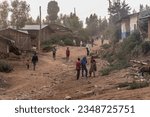 Small photo of DEBARK, ETHIOPIA - MARCH 17, 2019: View of a street in Debark town, Ethiopia