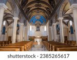 Small photo of PRIZREN, KOSOVO - AUGUST 12, 2019: Interior of the Catholic Cathedral of Our Lady of Perpetual Succour in Prizren, Kosovo