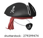 Black Leather Pirate Hat And...