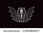 skull coffin vampire. logo... | Shutterstock .eps vector #1109684657