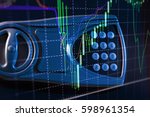financial data on a monitor as... | Shutterstock . vector #598961354