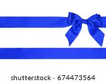 gift ribbon bow with parallel... | Shutterstock . vector #674473564