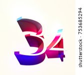 number thirty four 34 with... | Shutterstock . vector #753685294
