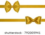 two of isolated gold satin... | Shutterstock . vector #792005941