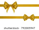 two of isolated gold silk... | Shutterstock . vector #792005947