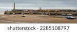 Small photo of Margate, United Kingdom, 01.04.2023, Panorama of Margate Harbour Arm at low tide