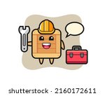 mascot cartoon of wooden box as ... | Shutterstock .eps vector #2160172611