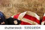 God Bless America. Flag And Wood