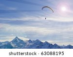 Winter Paragliding In Alps...