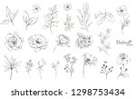 set of floral branch. flower... | Shutterstock .eps vector #1298753434