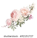 Floral Watercolor Roses Wallpaper Free Stock Photo - Public Domain Pictures