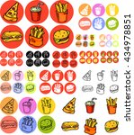 set of fast food icons in... | Shutterstock .eps vector #434978851