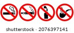 No Smoking Vector Signs Set...
