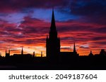 Silhouette Of Church And...