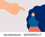 guilty woman closes her face... | Shutterstock .eps vector #1855005217
